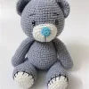 1 Bé Gấu Len Handmade Màu Xám Dễ Thương – Thú Bông Đan Tay Cao Cấp