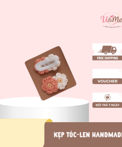 Kẹp Tóc Hoa Len Handmade Dễ Thương – Phụ Kiện Tóc Đan Tay Cho Bé & Nữ