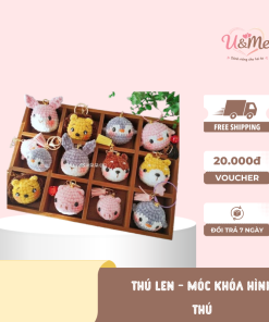 6 Móc Khóa Len Handmade Hình Thú Dễ Thương – Quà Tặng Xinh Xắn, Độc Đáo