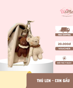 4 Cặp Móc Khóa Len Handmade Cặp Gấu Dễ Thương – Phụ Kiện Treo Túi, Quà Tặng Đôi Ý Nghĩa