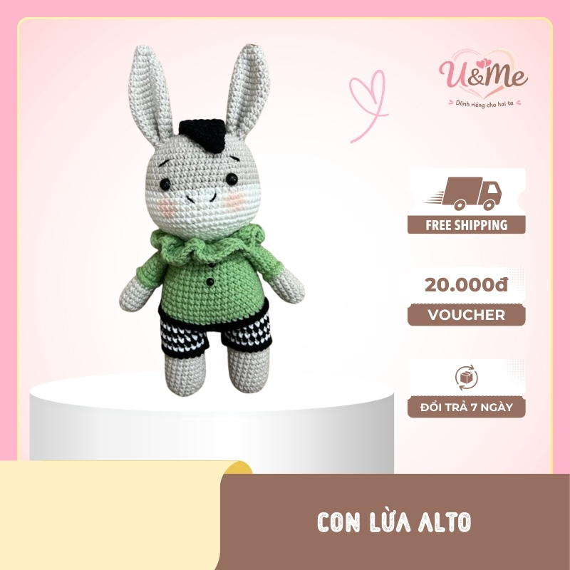 Con Lừa Alto Móc Len Handmade Tinh Nghịch, Quà Tặng Ý Nghĩa