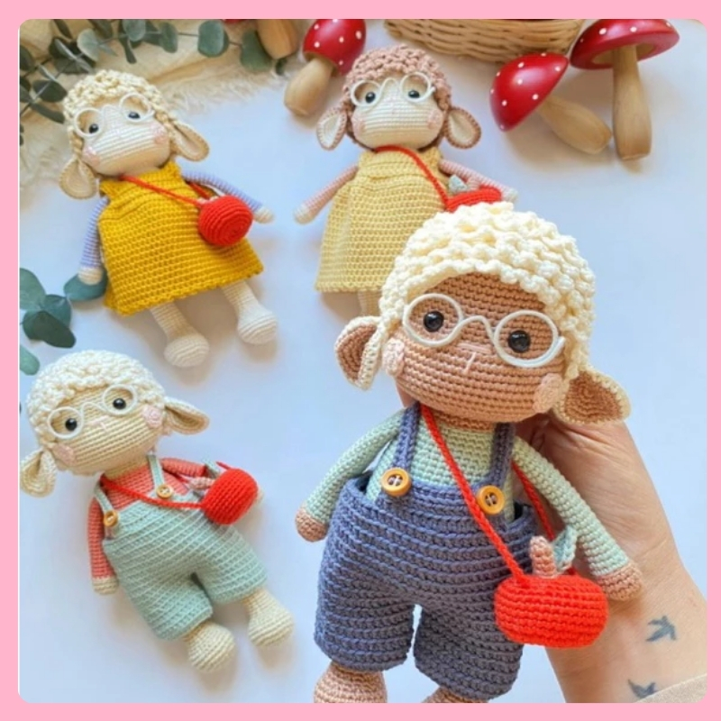 Bộ Đôi Cừu Shelly Và Shau Móc Len Handmade Đáng Yêu